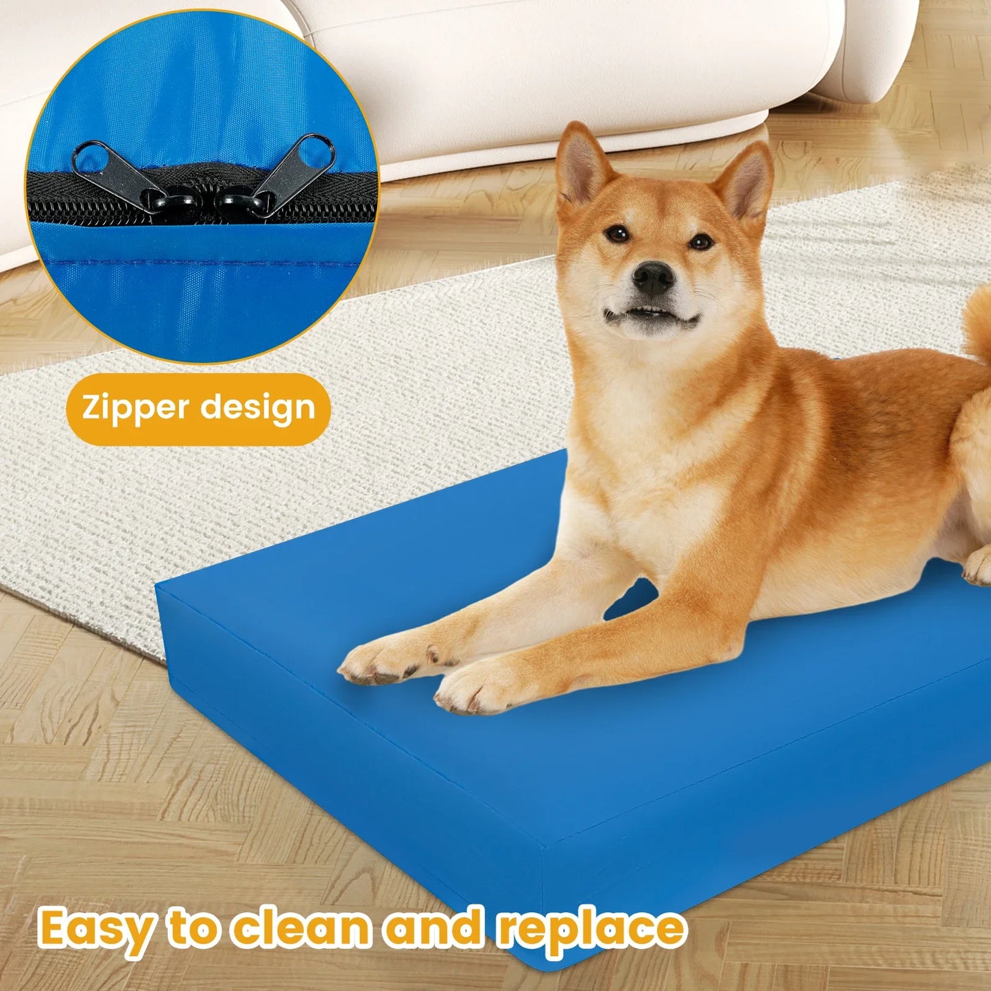 Dog Bed Cover Oxford Cloth Waterproof Dog Bed Protector Cover with Zipper Removable Dog Bed Liner Easy to Wash Pet Supplies S/M