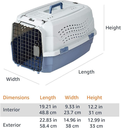 2-Door Top Load Hard-Sided Dog and Cat Kennel Travel Carrier, 58 Centimeters