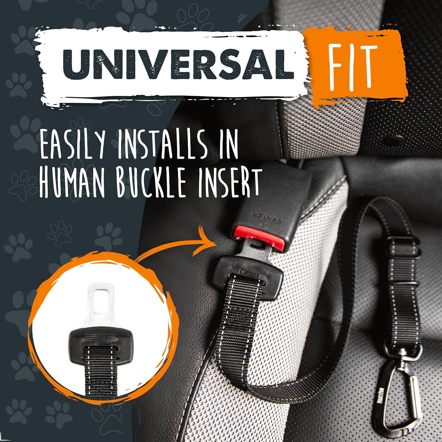 Dog Seat Belt | Pet Safety Belt, Created with Human Seatbelt Material. All-Metal Hardware with Adjustable Length Strap. Exceeds Dog Safety Standards. Keep Your Dog Secure in the Car