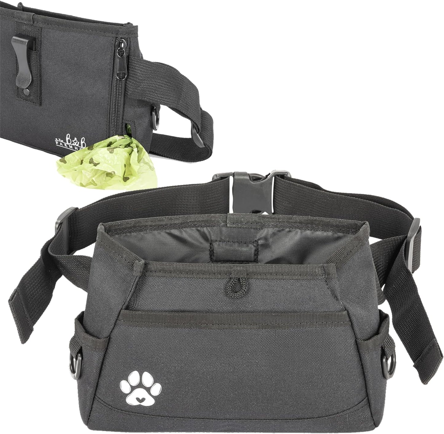 Dog Treat Pouches for Pet Training - Custom Design - Dog Treat Bag for Dog Training & Behavior Aids - Fanny Pack for Dog Walking Bag - Puppy Treat Pouch & Black Belt Bag