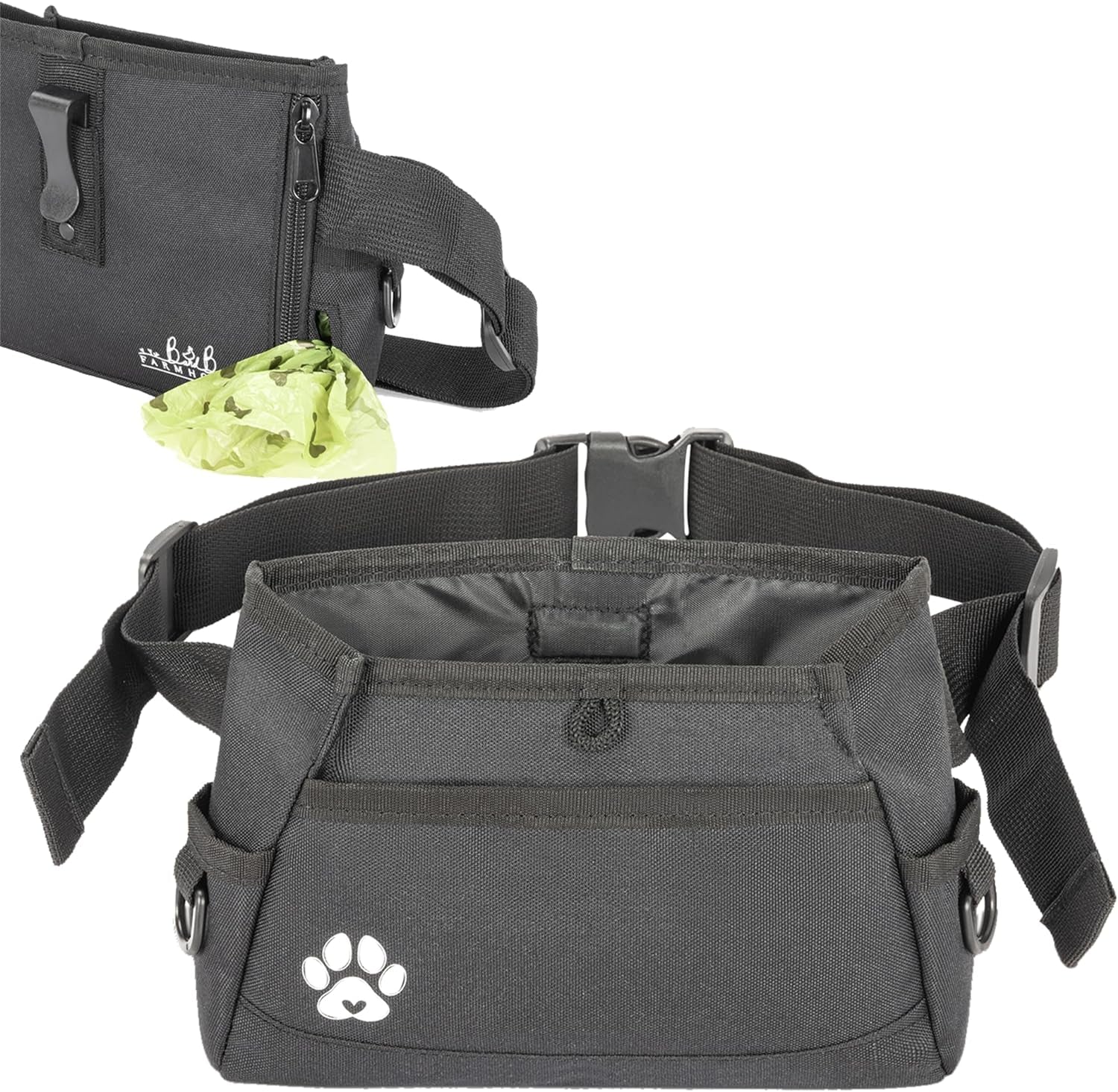 Dog Treat Pouches for Pet Training - Custom Design - Dog Treat Bag for Dog Training & Behavior Aids - Fanny Pack for Dog Walking Bag - Puppy Treat Pouch & Black Belt Bag