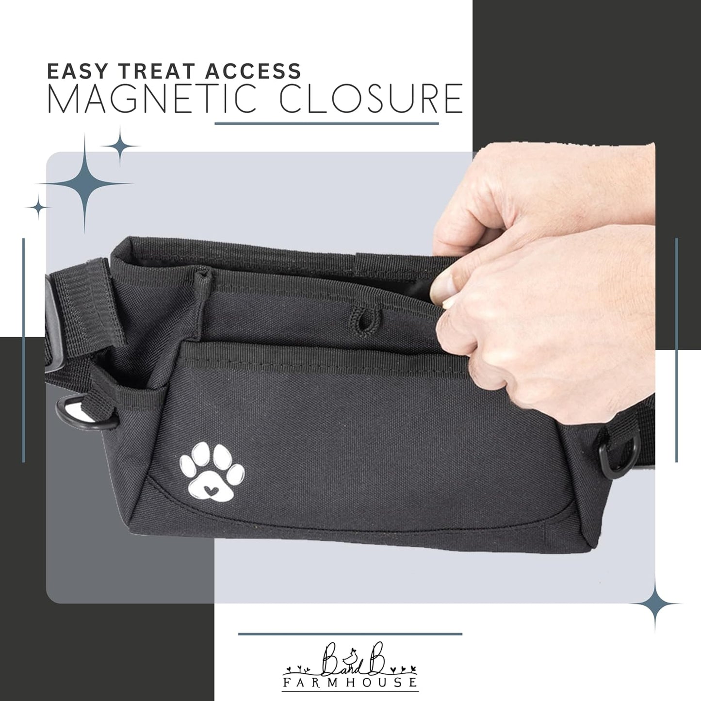 Dog Treat Pouches for Pet Training - Custom Design - Dog Treat Bag for Dog Training & Behavior Aids - Fanny Pack for Dog Walking Bag - Puppy Treat Pouch & Black Belt Bag