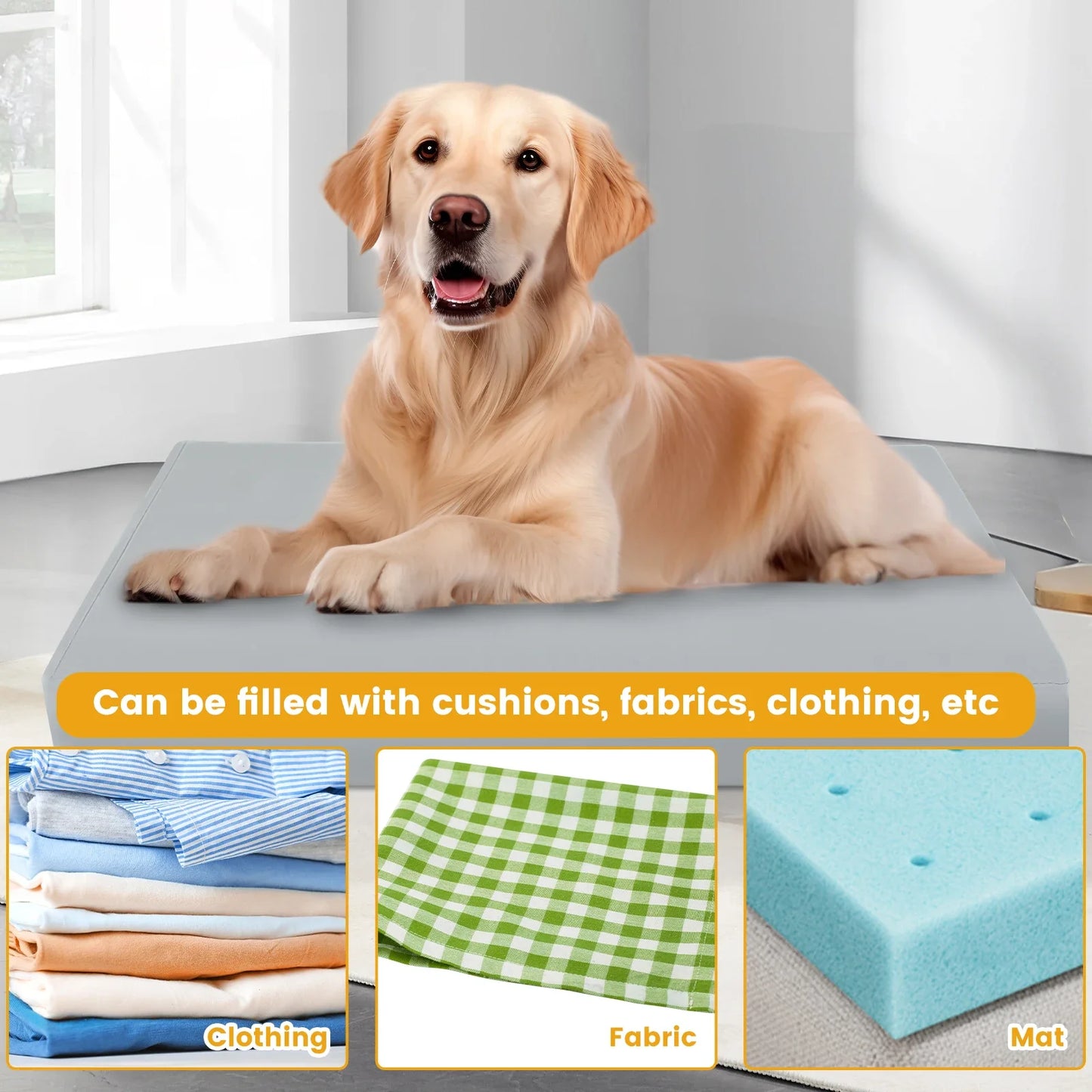Dog Bed Cover Oxford Cloth Waterproof Dog Bed Protector Cover with Zipper Removable Dog Bed Liner Easy to Wash Pet Supplies S/M