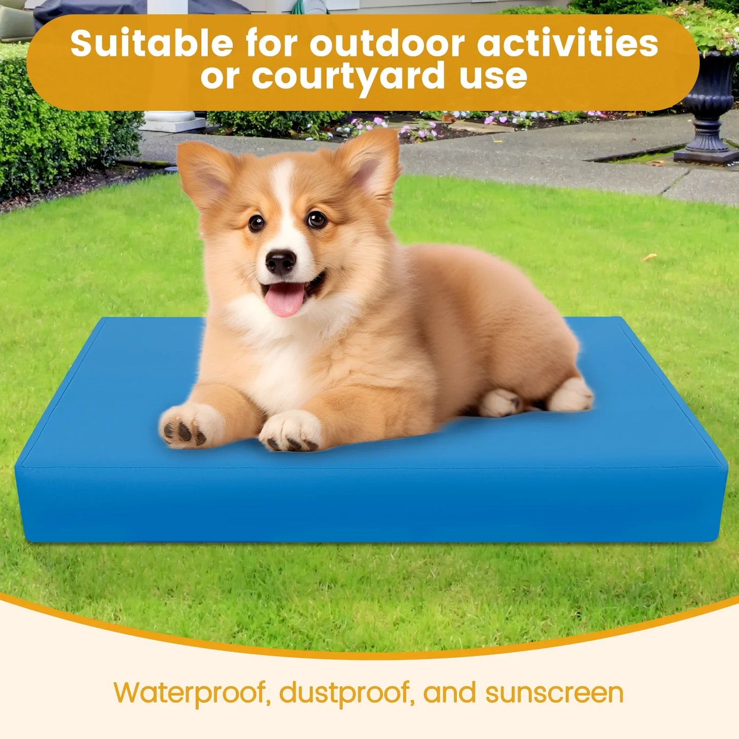 Dog Bed Cover Oxford Cloth Waterproof Dog Bed Protector Cover with Zipper Removable Dog Bed Liner Easy to Wash Pet Supplies S/M