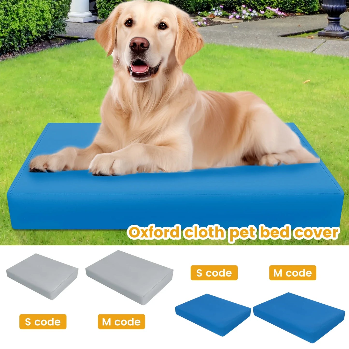 Dog Bed Cover Oxford Cloth Waterproof Dog Bed Protector Cover with Zipper Removable Dog Bed Liner Easy to Wash Pet Supplies S/M