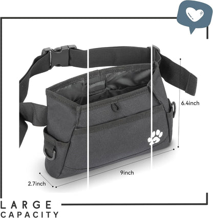 Dog Treat Pouches for Pet Training - Custom Design - Dog Treat Bag for Dog Training & Behavior Aids - Fanny Pack for Dog Walking Bag - Puppy Treat Pouch & Black Belt Bag
